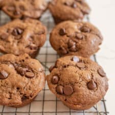 sourdough muffins on wire cooling rack