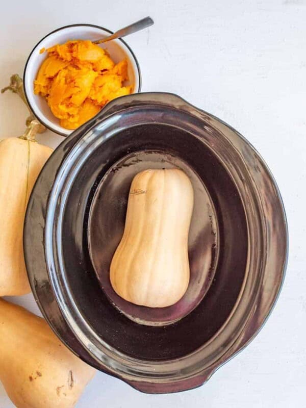 butternut squash in a slow cooker.