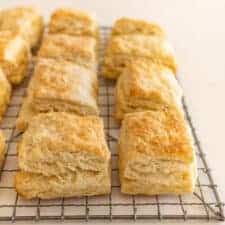 Quick Sourdough Biscuits on cooling rack.