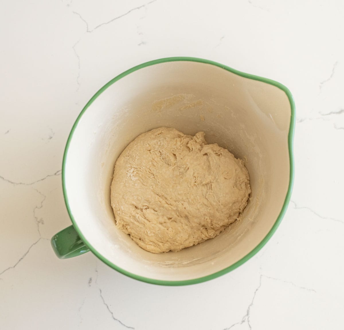 mixed dough for sourdough no knead bread.