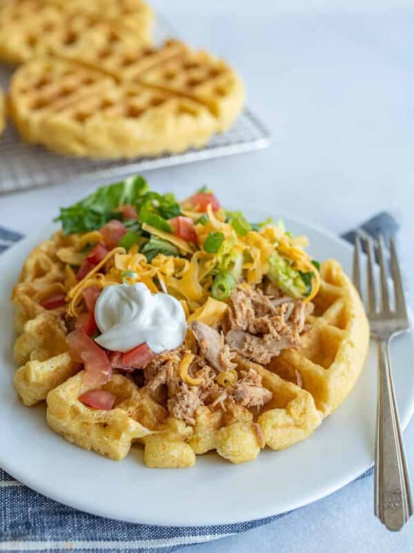 Taco Topped Cornbread Waffles